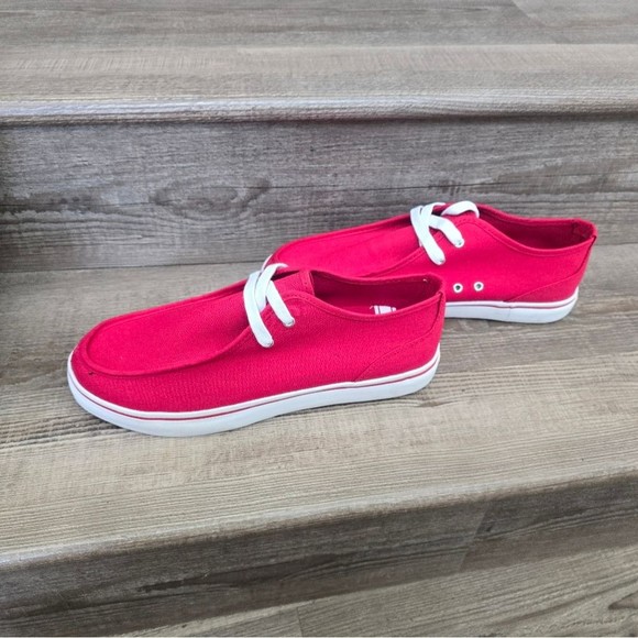 Lugz red canvas lace up tennis shoes loafer  men's size 12 new in box - Picture 2 of 8
